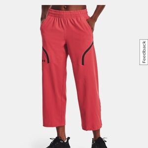 Under Armour Women's UA Unstoppable Pants Red/orangish Athletic Pants. Sz L. NWT